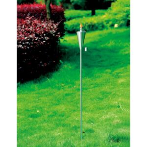 Living Accents Durable Stainless Steel Cone Garden Torch Silver 115cm